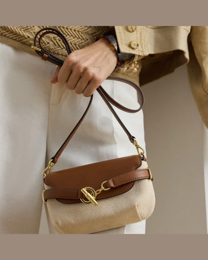 Ralph Lauren Kleine Segeltuch-Umhängetasche Blaike Natural
