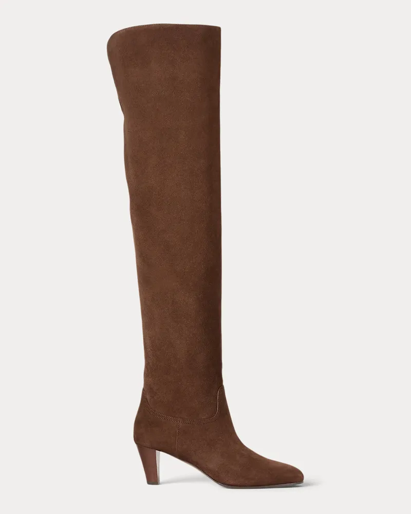Ralph Lauren Stiefel Harlee aus Kalbswildleder Brown