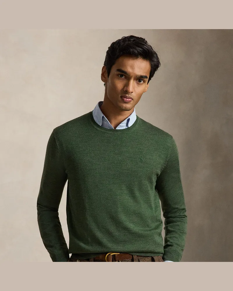Ralph Lauren Waschbarer Rundhalspullover aus Wolle Green