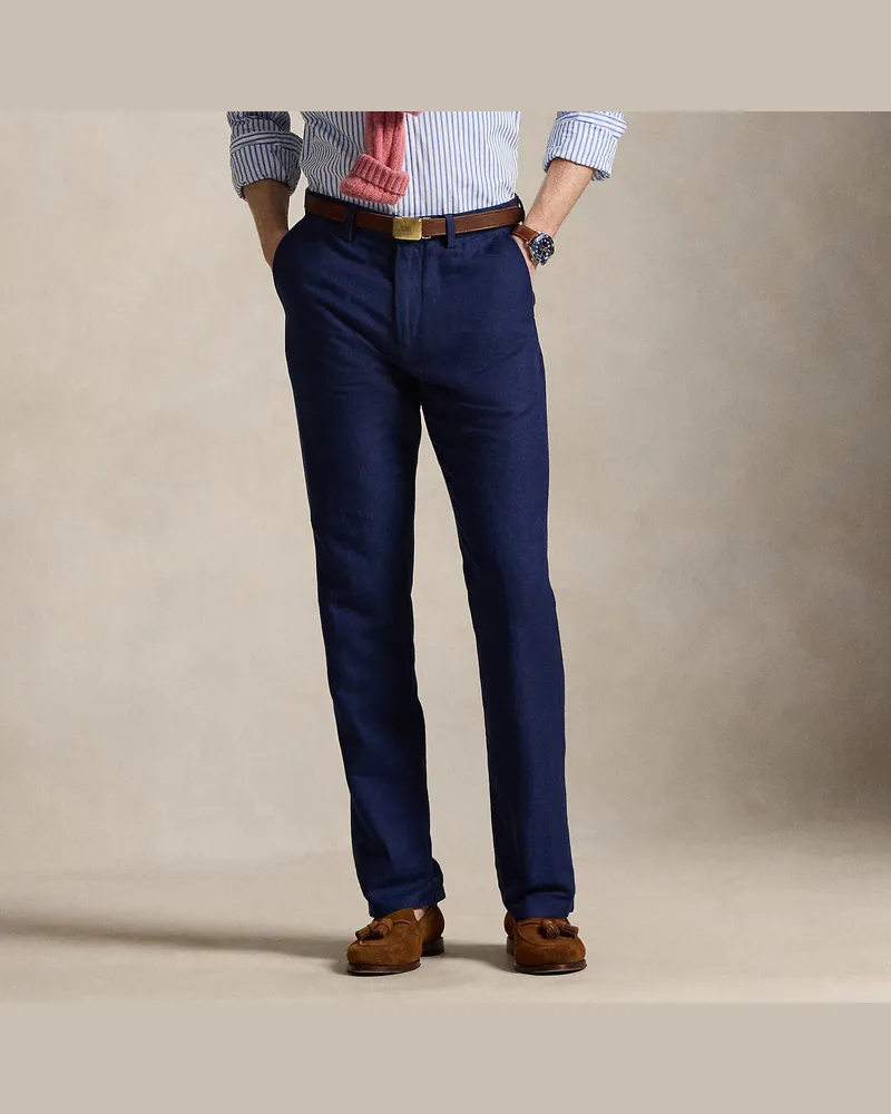 Ralph Lauren Classic-Fit Hose Manhasset mit Leinen Blue