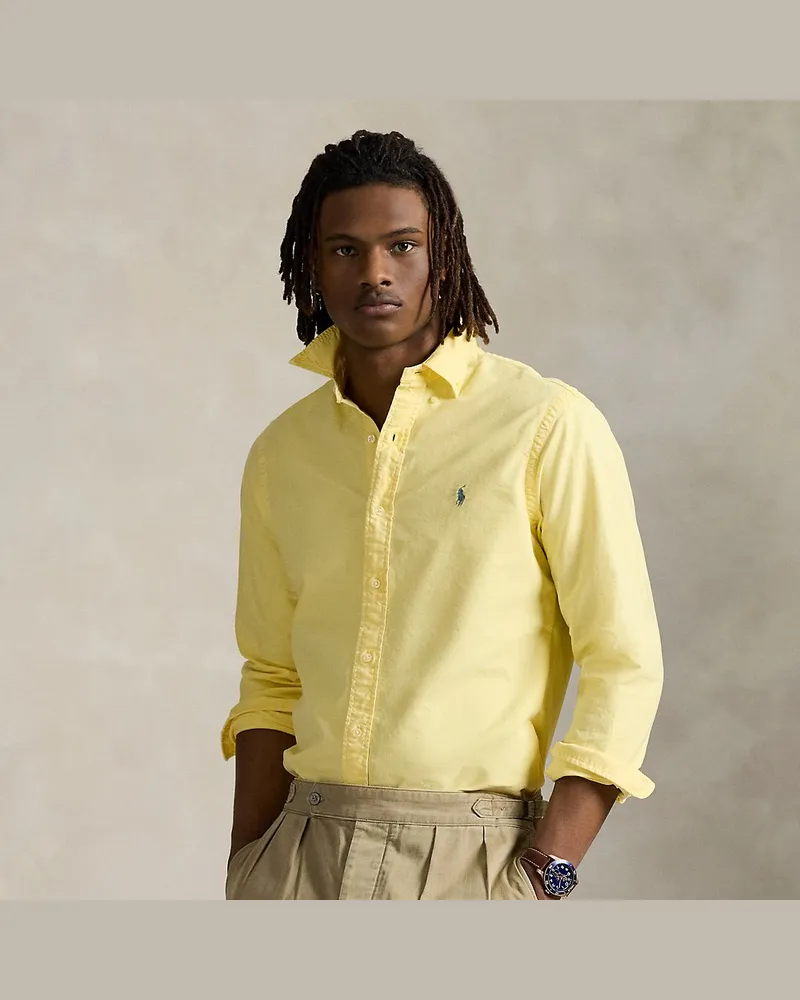 Ralph Lauren Gefärbtes Slim-Fit Oxfordhemd Yellow