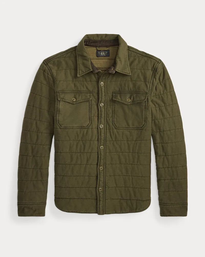 Ralph Lauren Gesteppte Hemdjacke aus Jersey Green