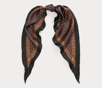 Rautenförmiger Seidenschal mit Druck