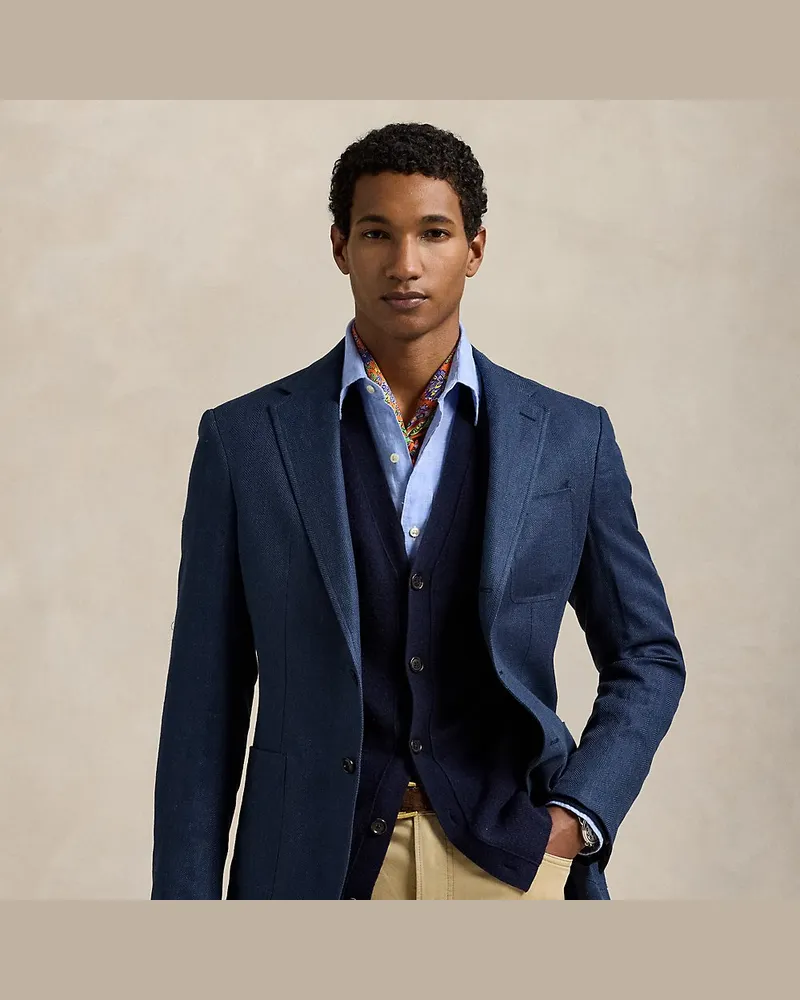 Ralph Lauren Tailored-Fit Polo-Sakko mit Fischgrat Blue