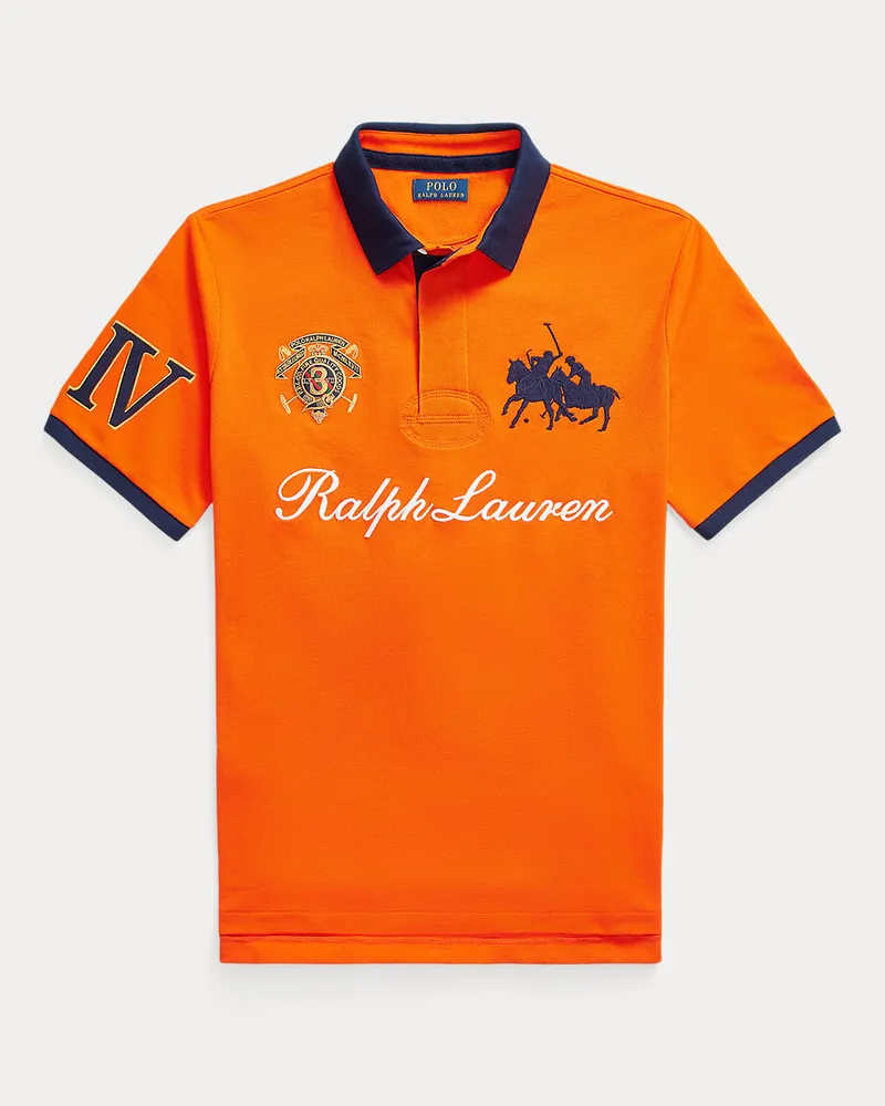 Ralph Lauren Classic-Fit Piqué-Poloshirt mit Wappen Orange