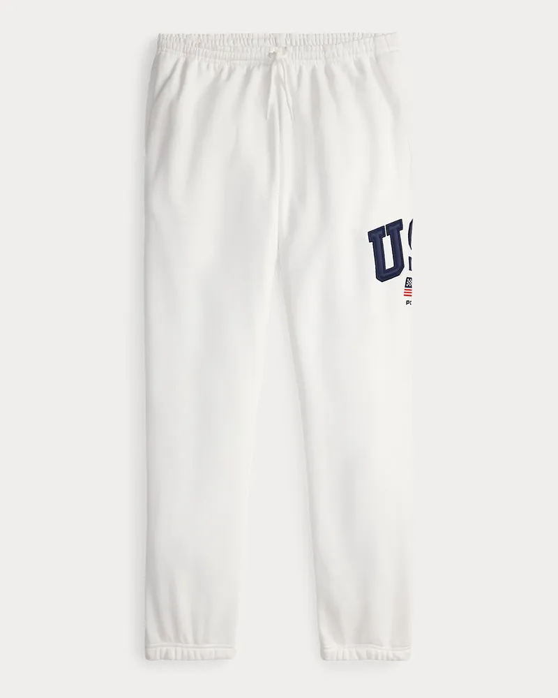 Ralph Lauren Fleece-Jogginghose mit Flagge White