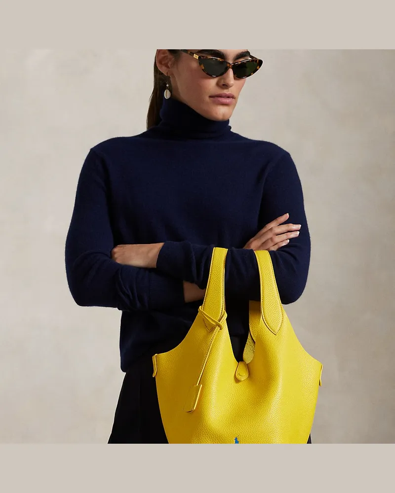 Ralph Lauren Ledertragetasche Polo Play Yellow