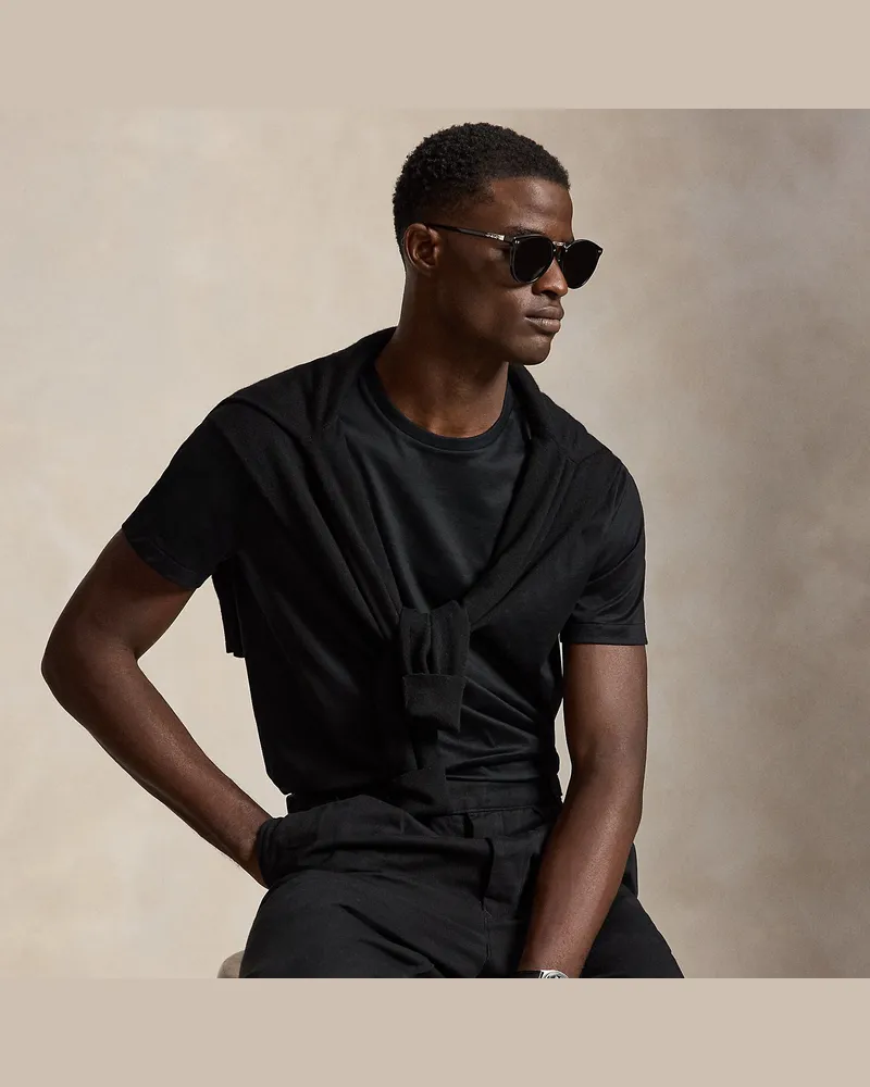Ralph Lauren Standard-Fit T-Shirt aus Florgarn Black