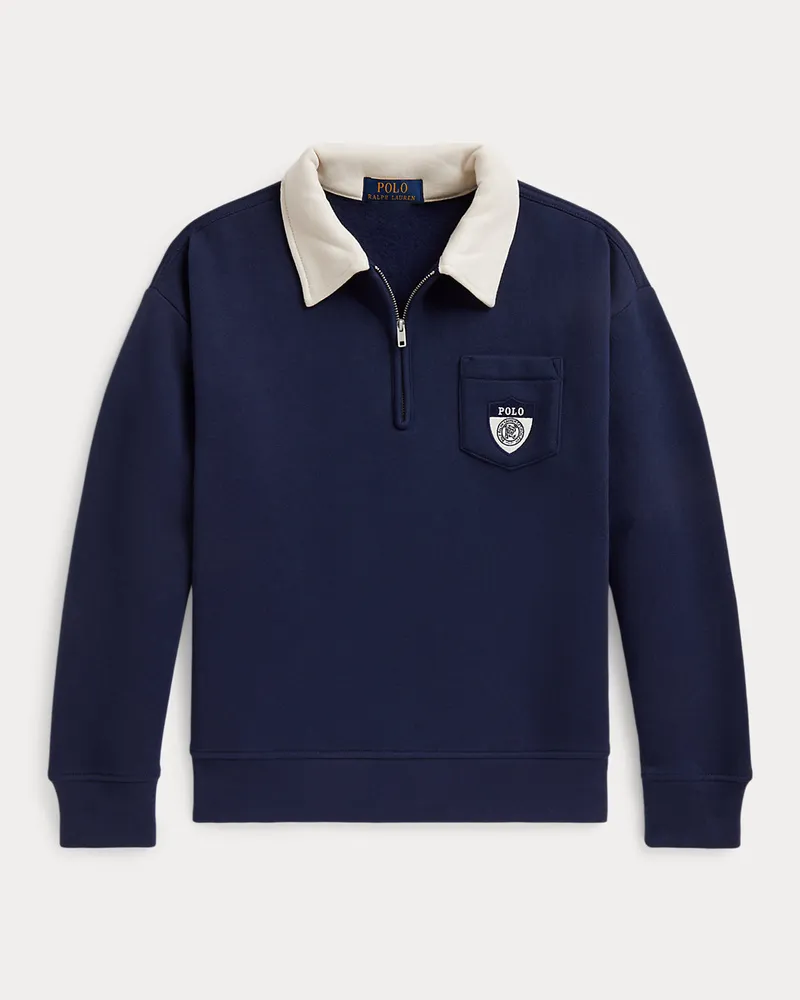 Ralph Lauren Big-Fit Fleece-Sweatshirt mit Kragen Blue