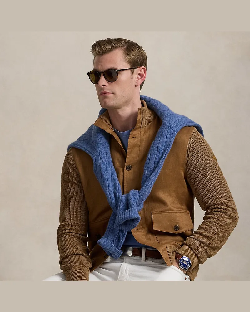Ralph Lauren Hybrid-Strickjacke aus Leinen Brown