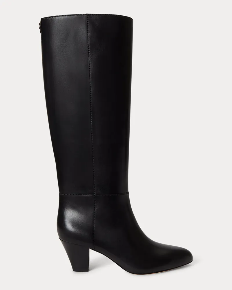 Ralph Lauren Hoher Stiefel Emersyn aus Kalbsleder Black