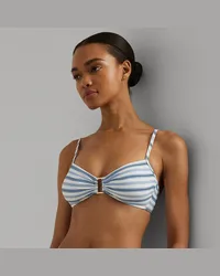 Ralph Lauren Gestreiftes Bikinitop mit Ring vorne Multi