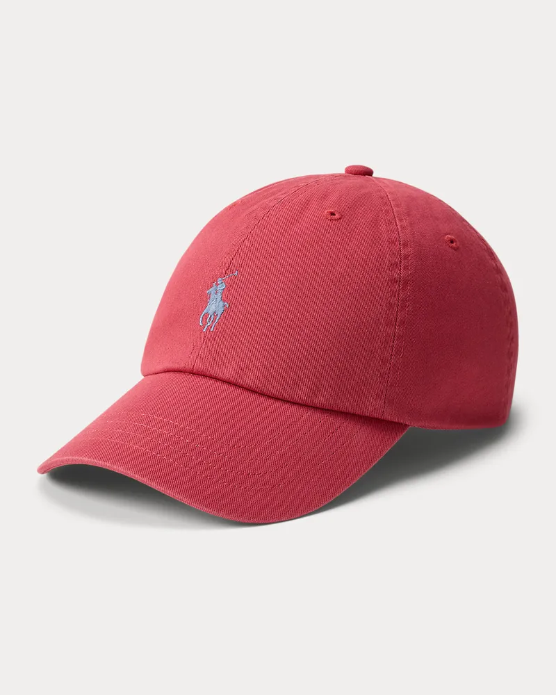 Ralph Lauren Klassische Baumwollchino-Baseballkappe Red