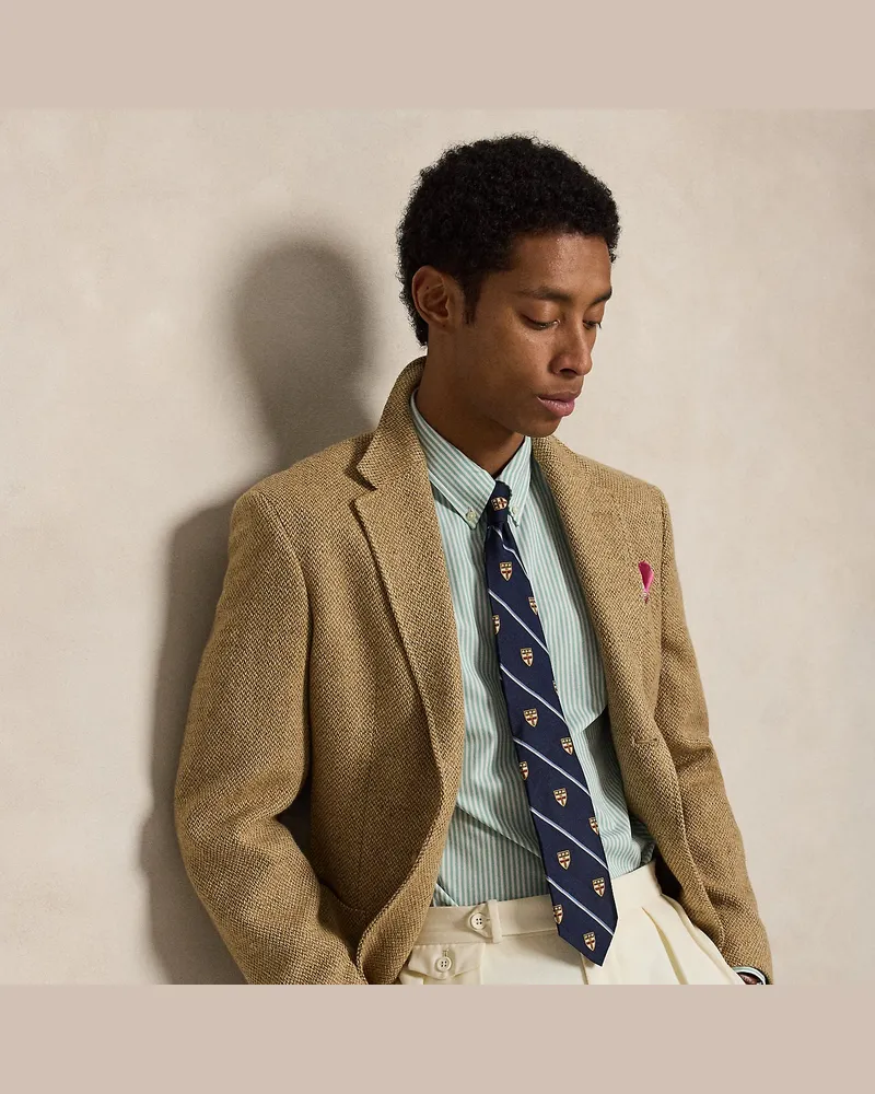 Ralph Lauren Gestreiftes Slim-Fit Hemd aus Popeline Green