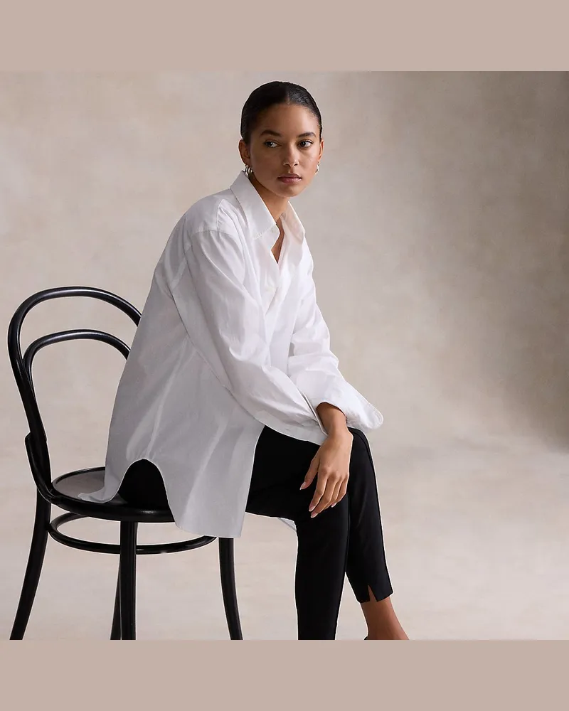 Ralph Lauren Übergroßes Baumwollhemd White
