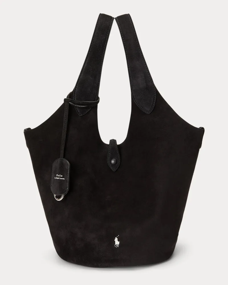 Ralph Lauren Wildleder-Tragetasche Polo Play Black
