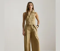 Ärmelloser Baumwoll-Jumpsuit mit Gürtel