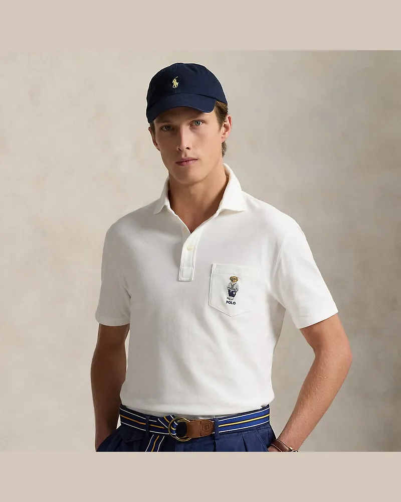 Ralph Lauren Custom-Slim-Fit Poloshirt mit Polo Bear White