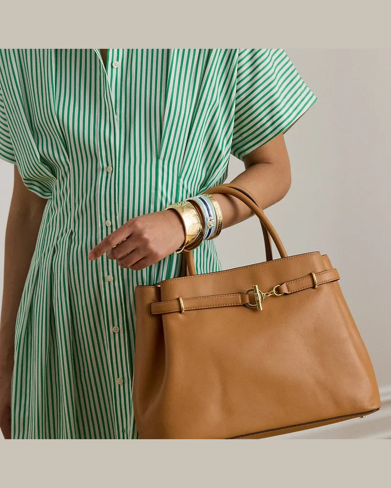 Ralph Lauren Große Leder-Umhängetasche Blaike Brown