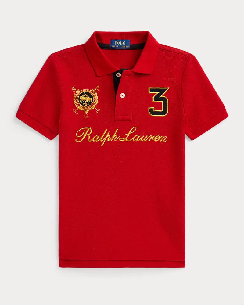 Ralph Lauren Baumwollpiqué-Poloshirt mit Doppel-Pony Red
