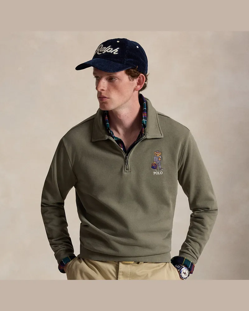 Ralph Lauren Loopback-Fleece-Sweatshirt mit Polo Bear Green