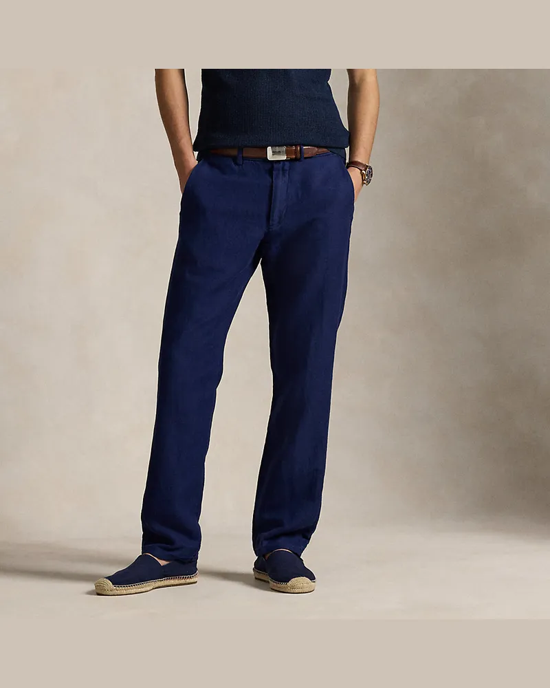 Ralph Lauren Straight-Fit Hahnentritt-Hose aus Twill Blue
