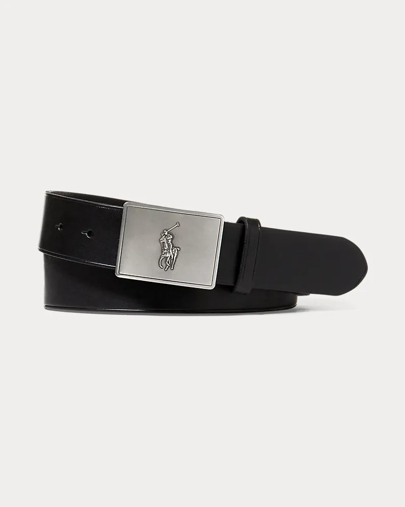 Ralph Lauren Ledergürtel mit Ponyschnalle Black