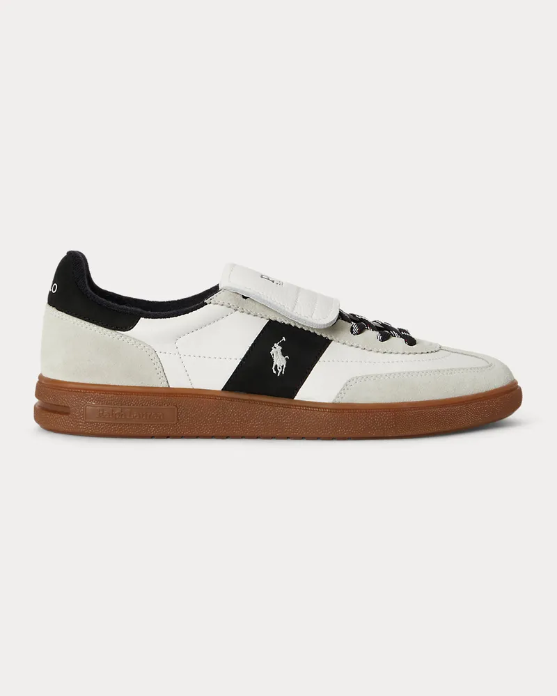 Ralph Lauren Sneaker Bedford aus Leder und Wildleder White