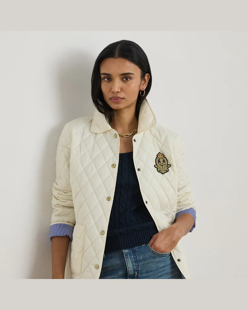 Ralph Lauren Steppjacke mit Wappenaufnäher Cream