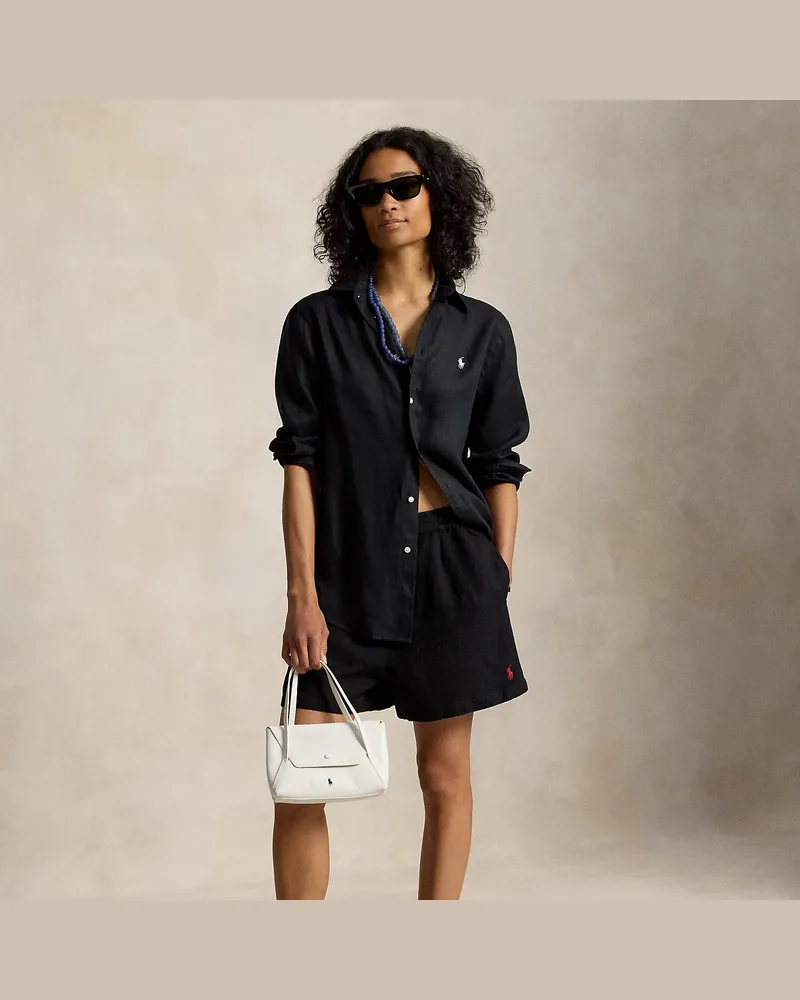 Ralph Lauren Tunnelzug-Shorts aus Leinen Black