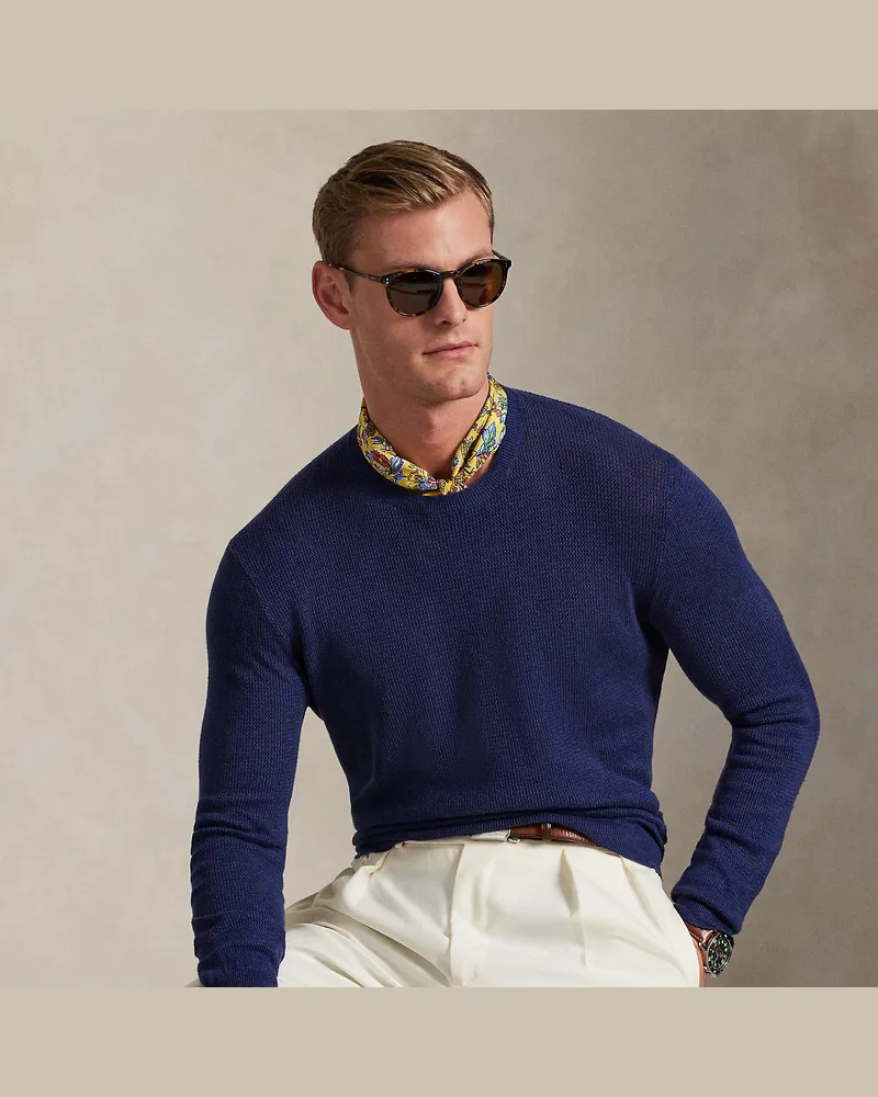 Ralph Lauren Pullover aus Stretch-Leinenmischung Blue