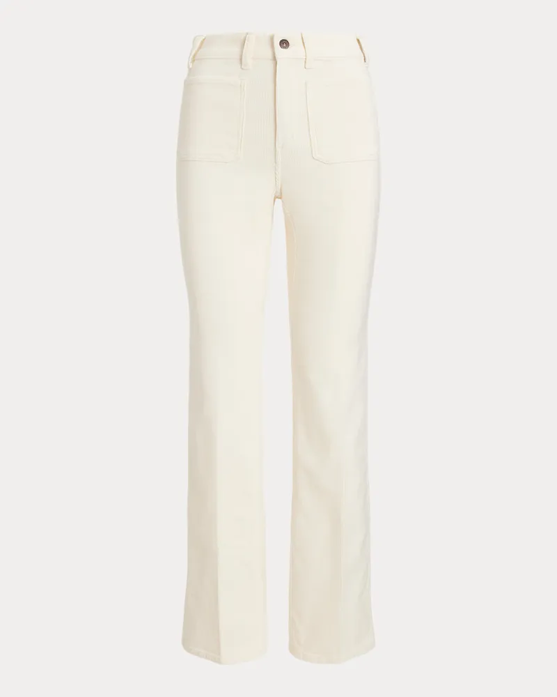 Ralph Lauren Bootcut-Hose aus Stretch-Kordsamt White