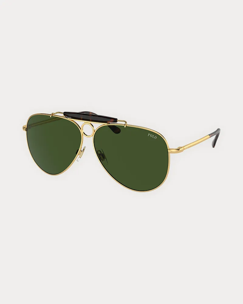 Ralph Lauren Pilotenbrille mit Metallrahmen Gold