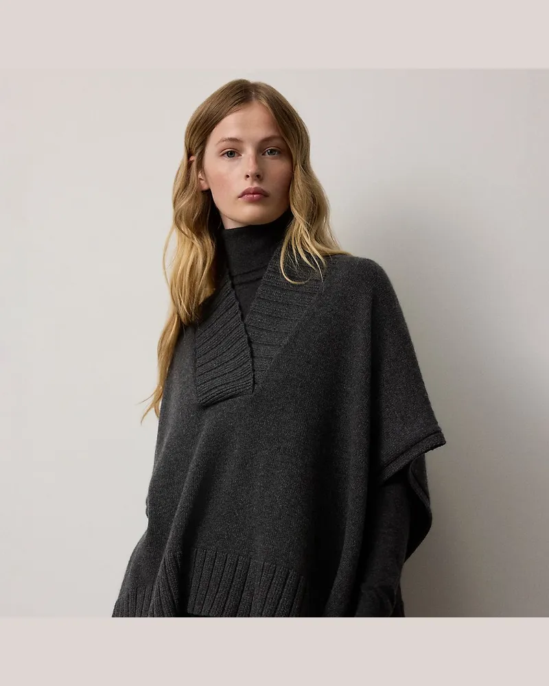 Ralph Lauren Cape-Pullover aus Kaschmirjersey Grey