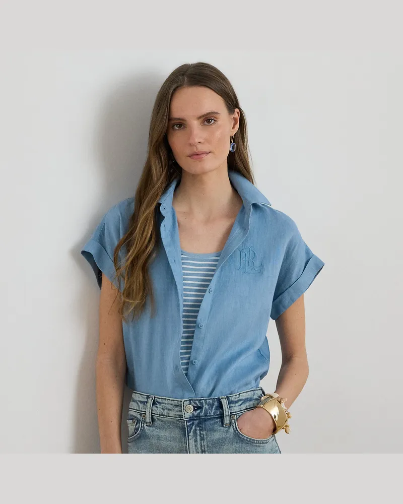 Ralph Lauren Relaxed-Fit Kurzarmhemd aus Leinen Blue