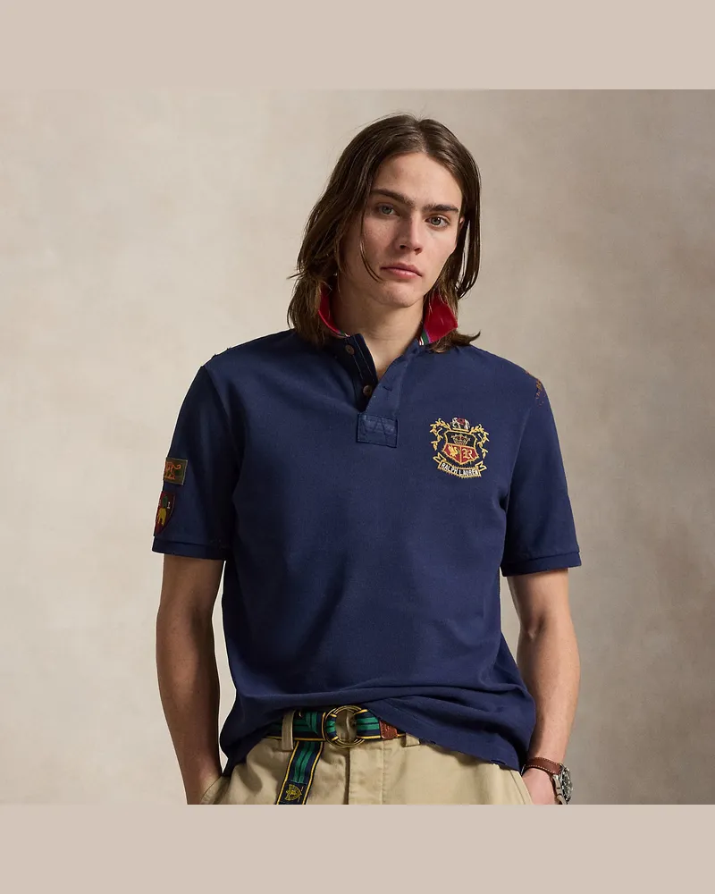 Ralph Lauren Classic-Fit Piqué-Poloshirt mit Grafik Blue
