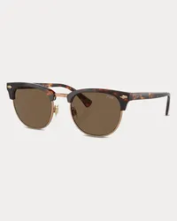 Ralph Lauren Traditionelle runde Sonnenbrille Brown