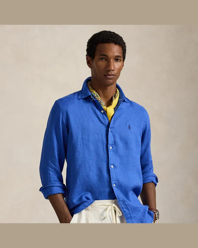 Ralph Lauren Custom-Fit Leinenhemd Blue