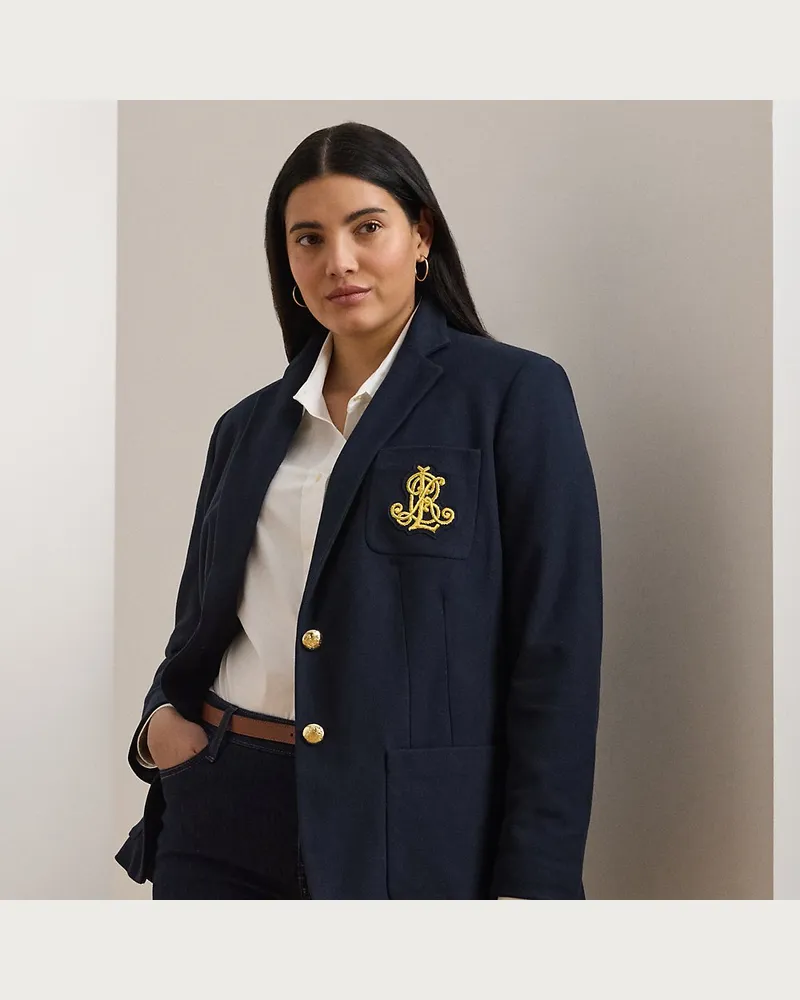 Ralph Lauren Plus Größen - Jacquardblazer mit Bouillonstickerei Blue