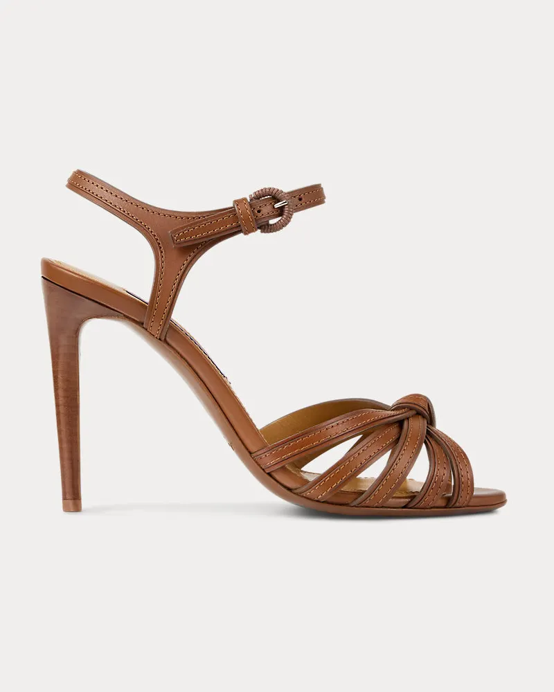 Ralph Lauren Sandale Kieran aus poliertem Kalbsleder Brown