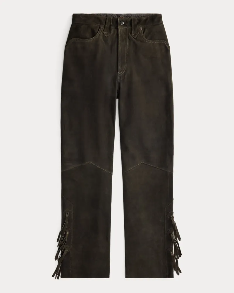 Ralph Lauren Western-Wildlederhose mit Fransenbesatz Black
