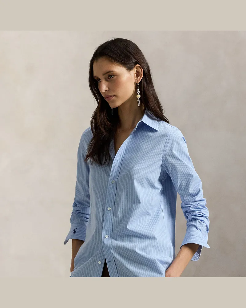 Ralph Lauren Stretch-Slim-Fit Fil-à-Fil-Baumwollhemd Blue