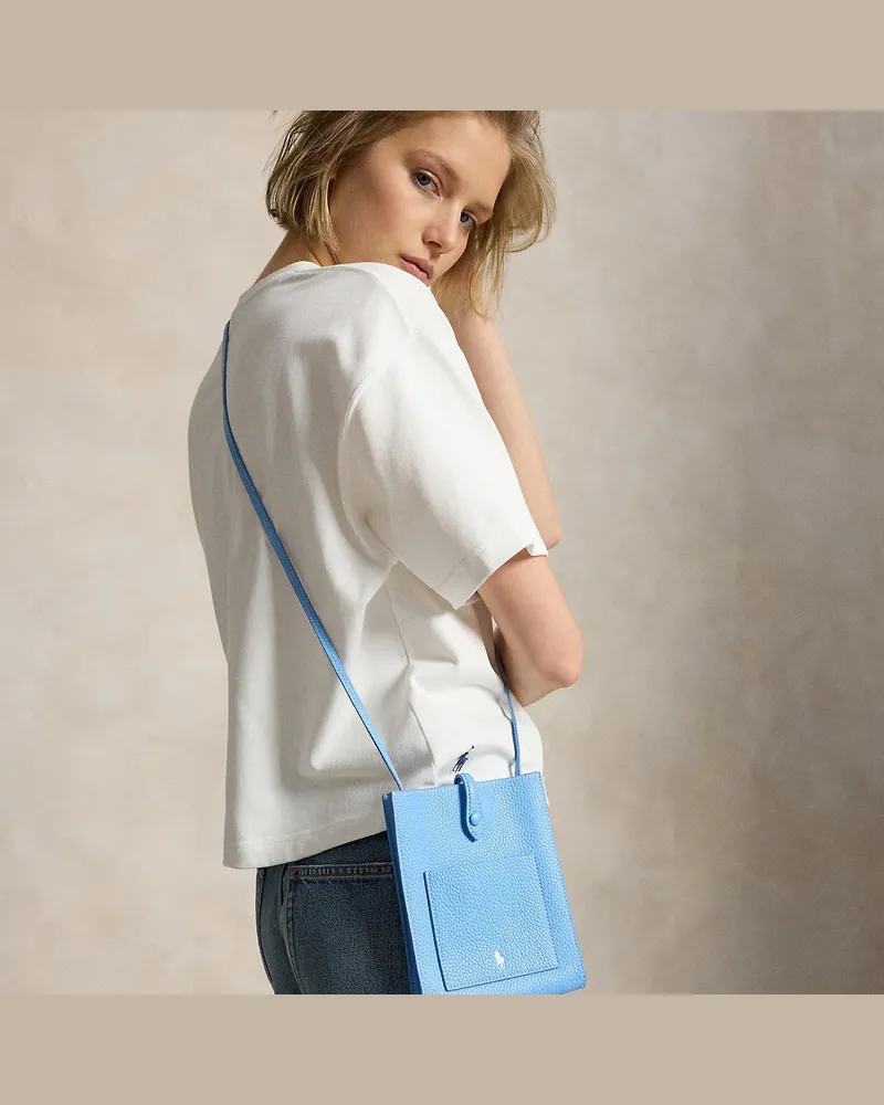 Ralph Lauren Umhängetasche Polo Play aus Leder Blue