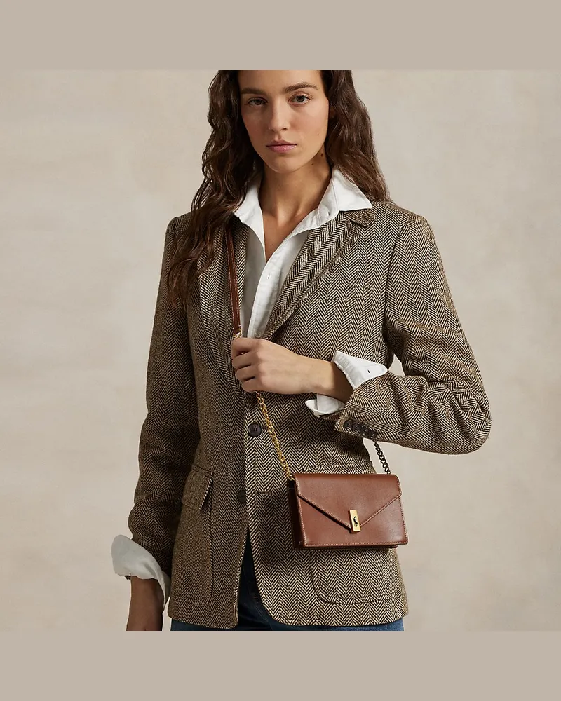 Ralph Lauren Lederbrieftasche Polo ID mit Kette Brown