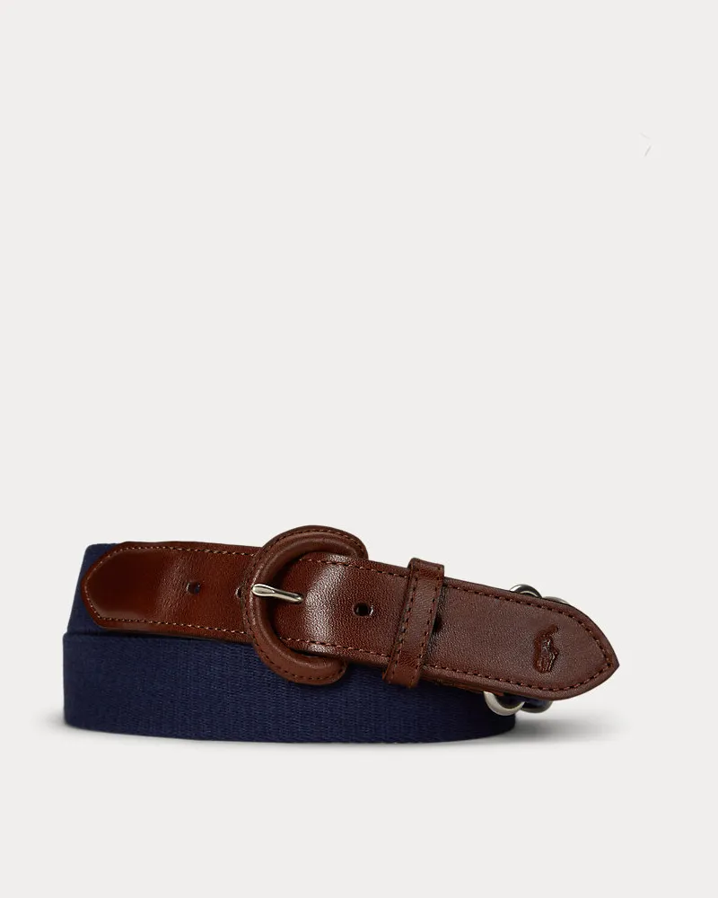 Ralph Lauren Webgürtel aus Baumwolle und Leder Blue
