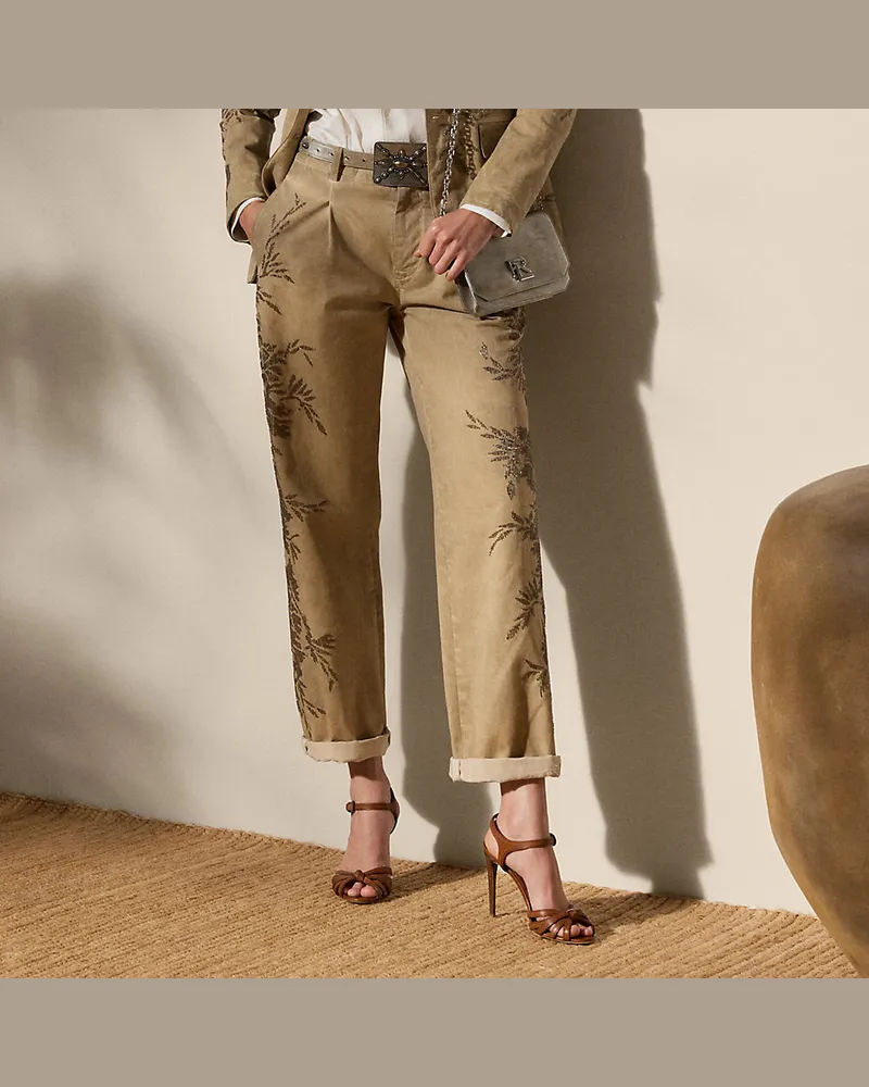 Ralph Lauren Verzierte Chinohose Fallon aus Baumwolle Tan