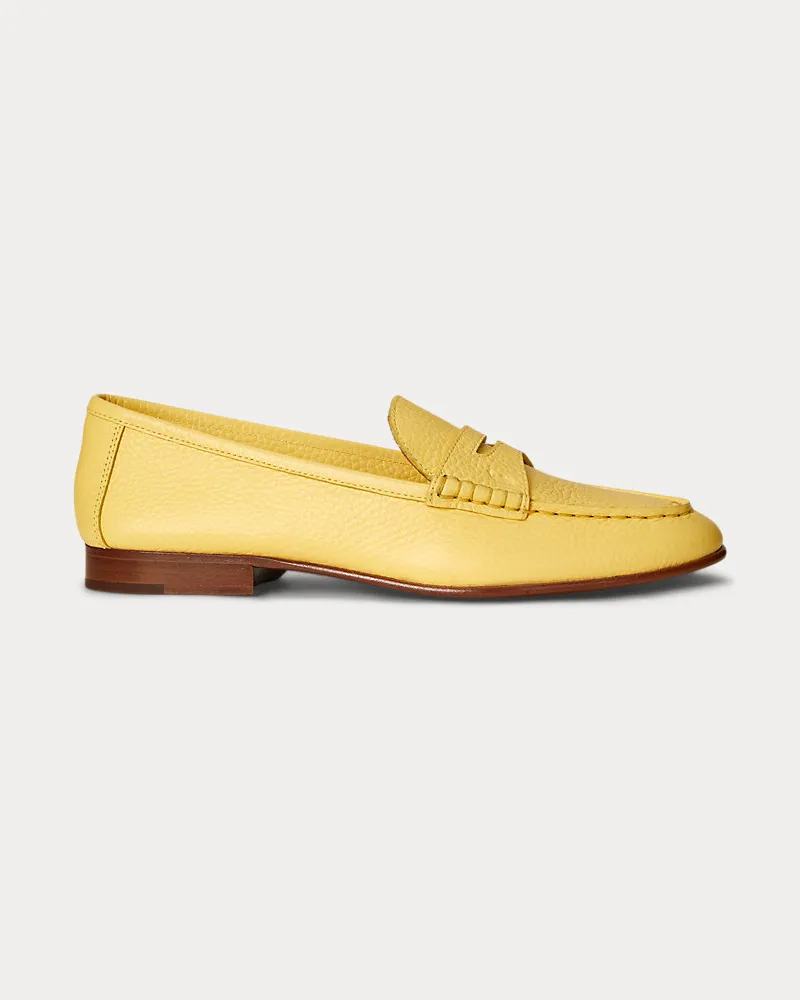 Ralph Lauren Pennyloafer aus Narbenleder Yellow