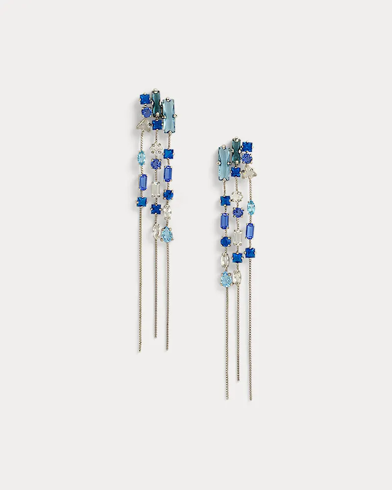 Ralph Lauren Multikristall-Cluster-Ohrringe Blue