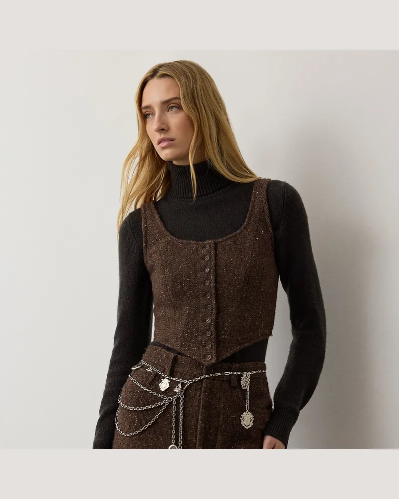 Ralph Lauren Donegal-Tweed Oberteil Sherry Brown