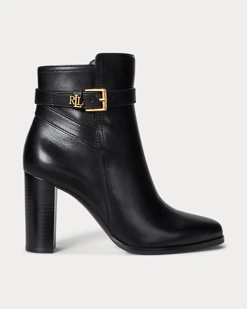 Ralph Lauren Polierte Lederstiefelette Brooke II Black